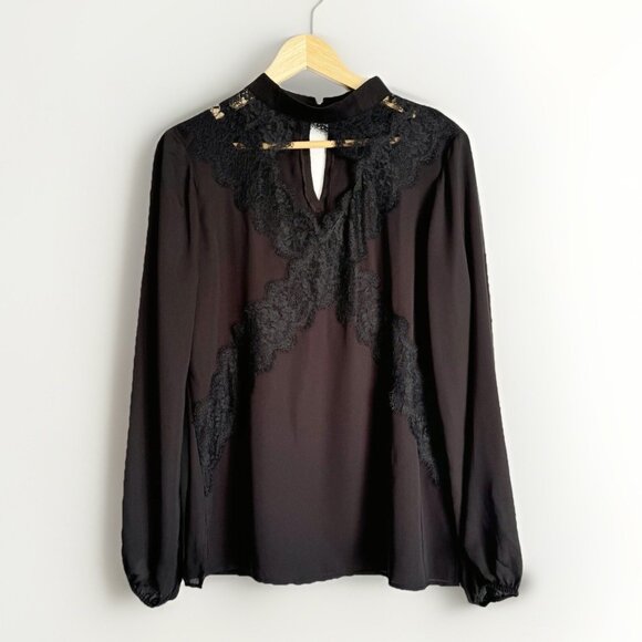 Boston Proper Womens Top Sz Large Lace Fairy Whimsigoth Witchy Romantic Gothic - Picture 1 of 13